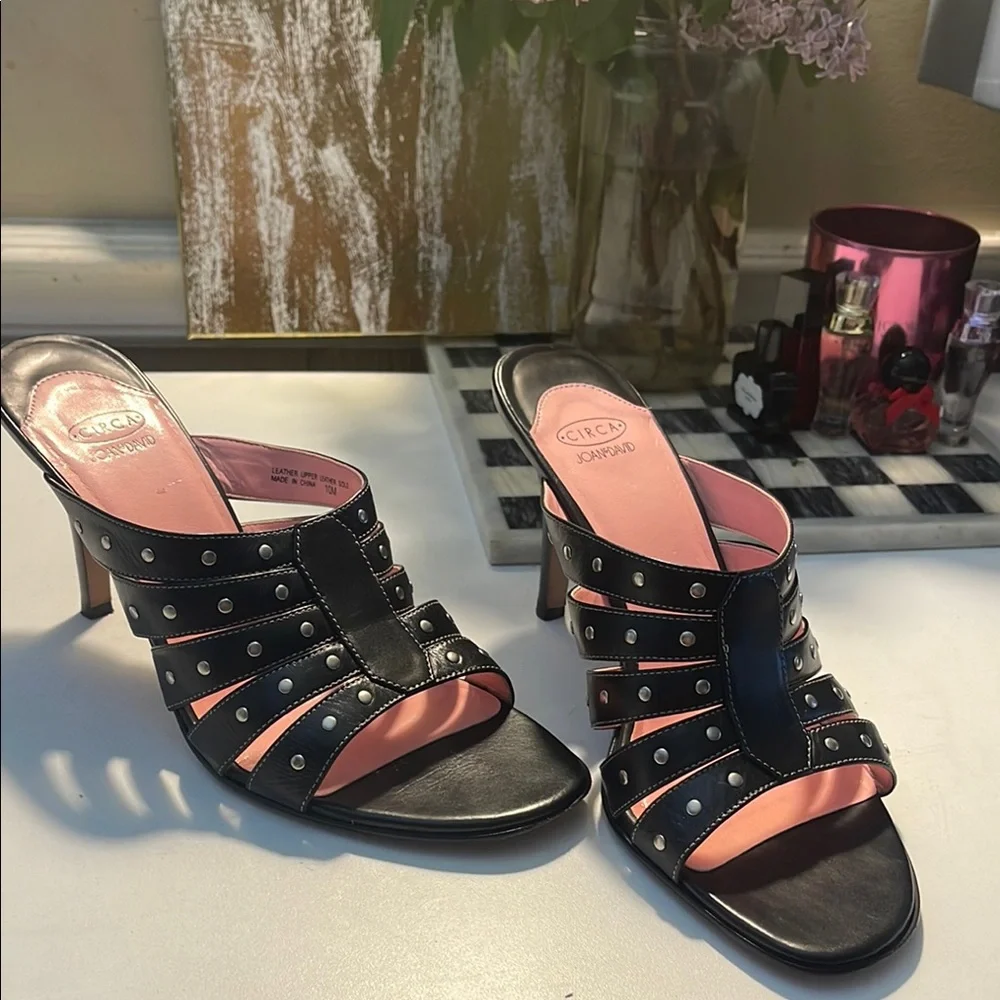 Joan & David Black and Silver Mules with Elegant Design - Picture 8 of 16